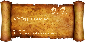 Déry Tivadar névjegykártya