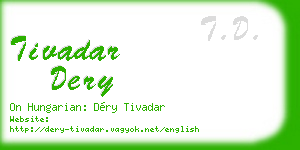 tivadar dery business card